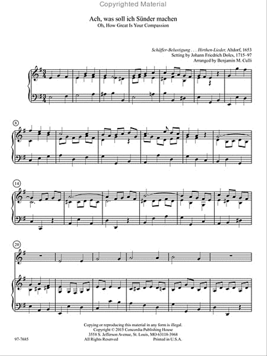 Duo Baroque: Classic Chorale Preludes Arranged for Keyboard and Any Solo Instrument, Vol. 2 Bassoon scores gallery preview page 2