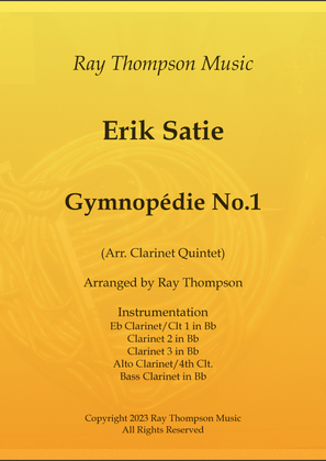 Book cover for Satie: Gymnopédie No.1 - clarinet quintet
