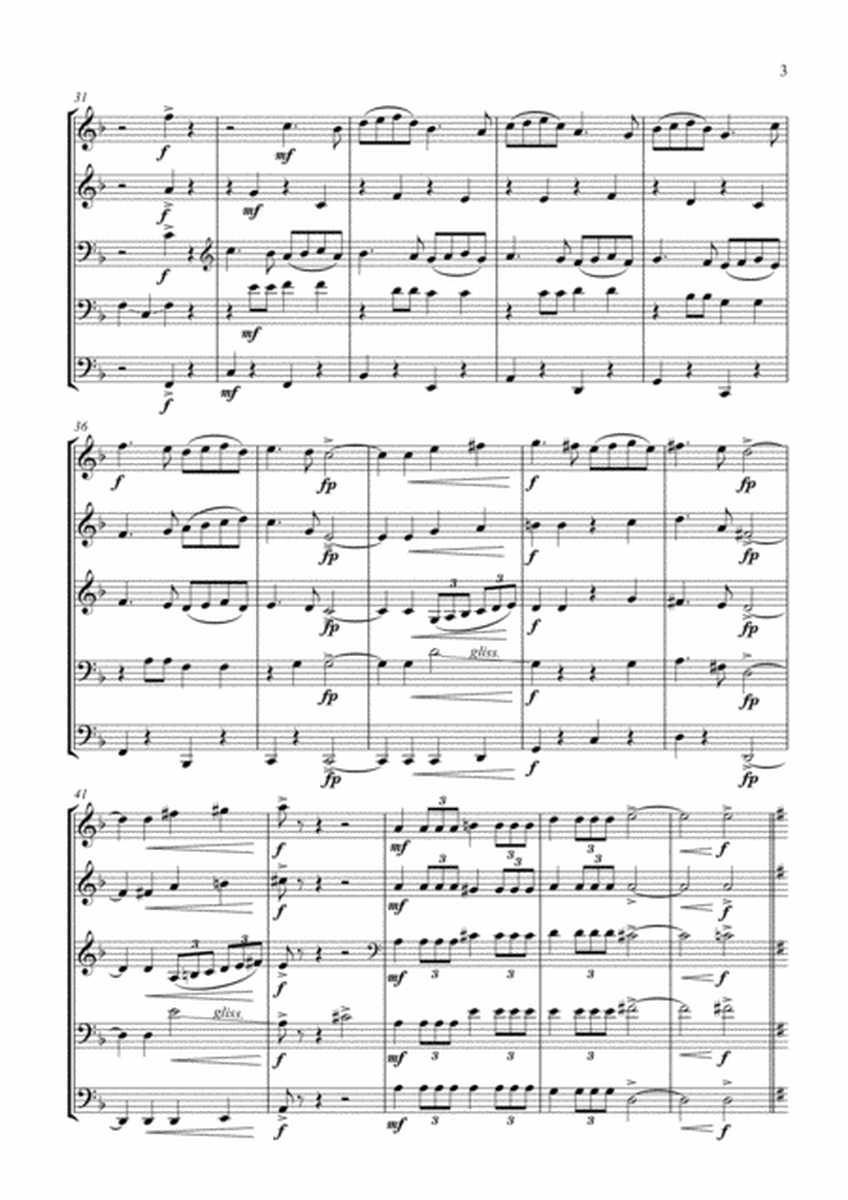 Ding Dong Gets High! - brass quintet (score and parts)
