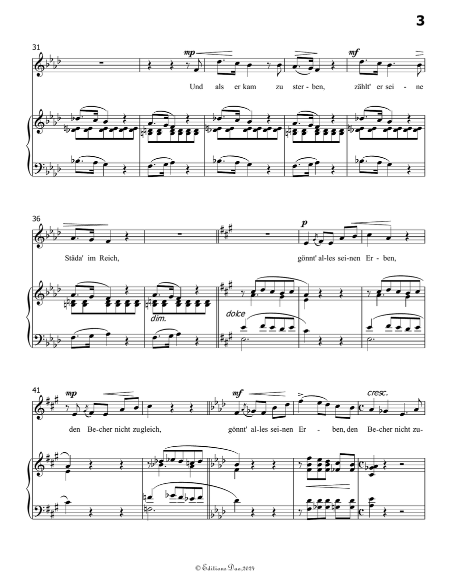 Der konig von thule, by Liszt, S.278, in f minor Voice scores gallery preview page 5
