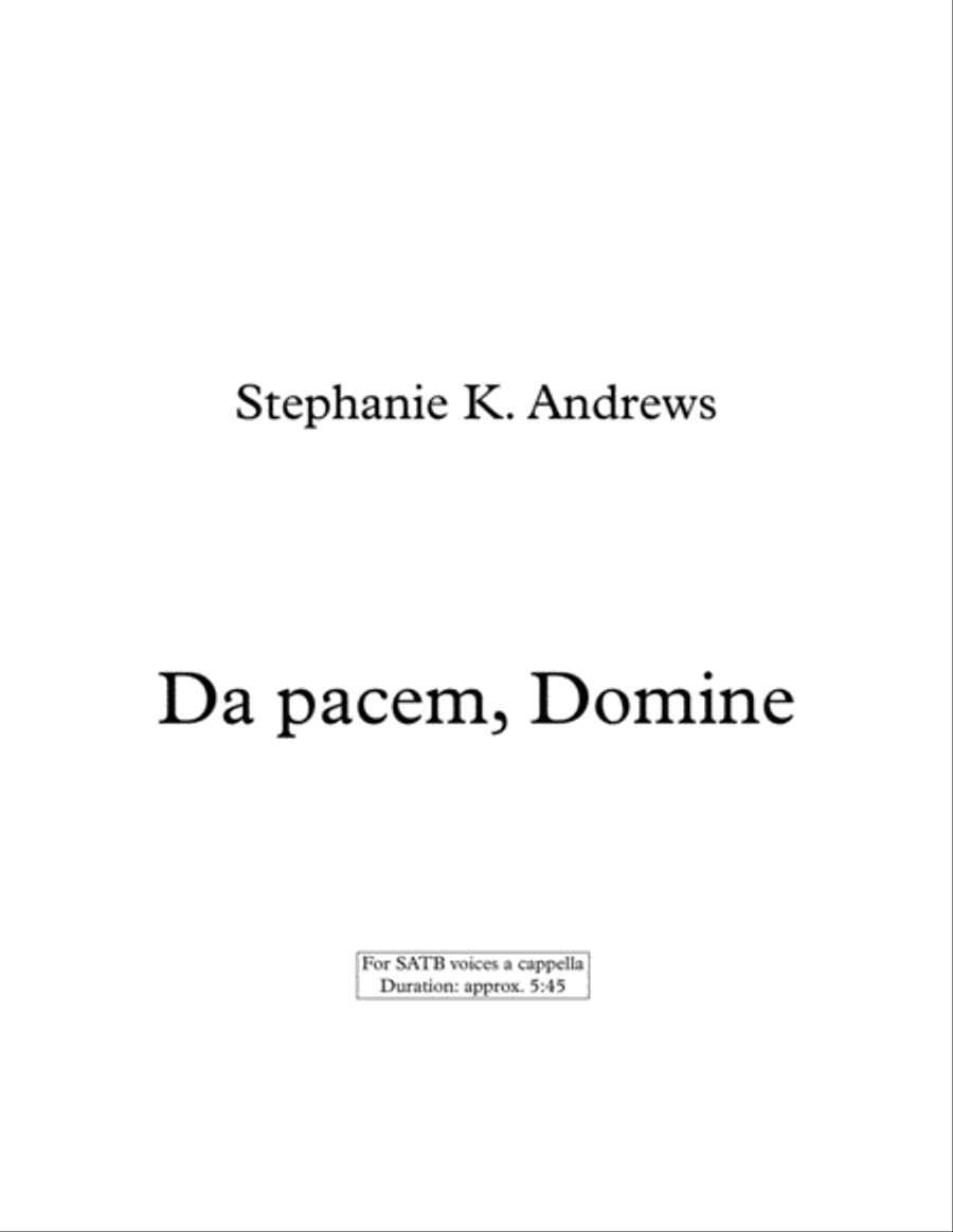 Da pacem, Domine 4-Part scores gallery preview page 1