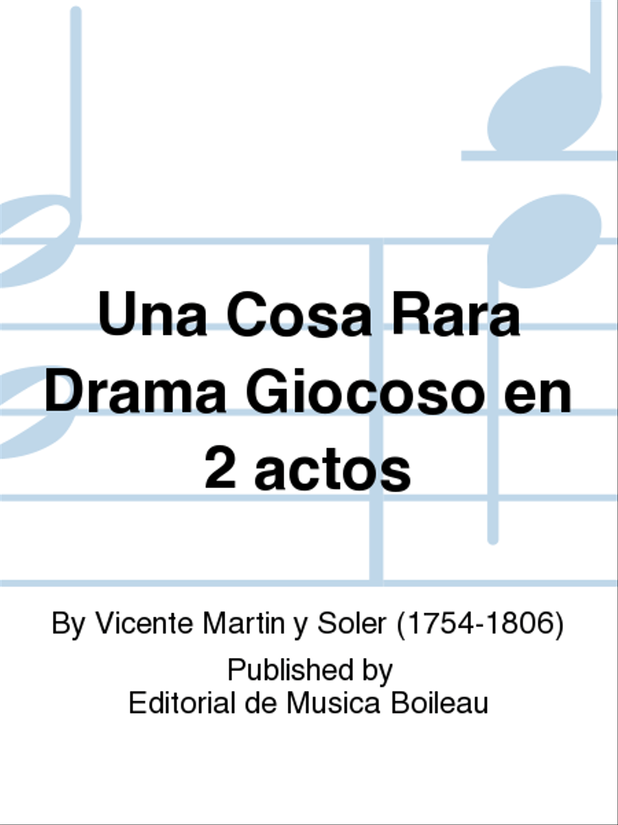 Una Cosa Rara Drama Giocoso en 2 actos Voice Solo scores gallery preview page 1