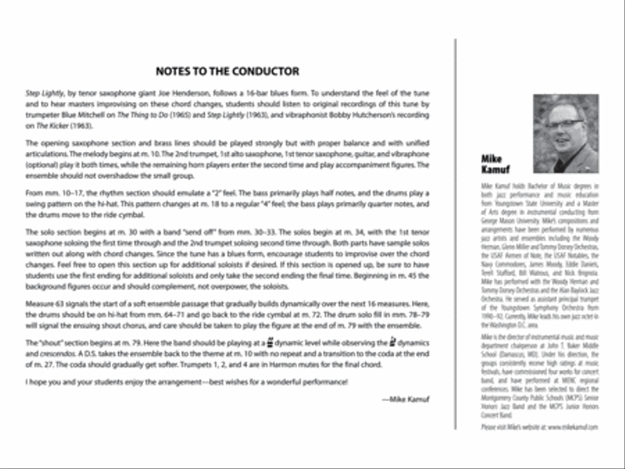 Step Lightly: Score Step Lightly: Score Jazz Ensemble scores gallery preview page 2