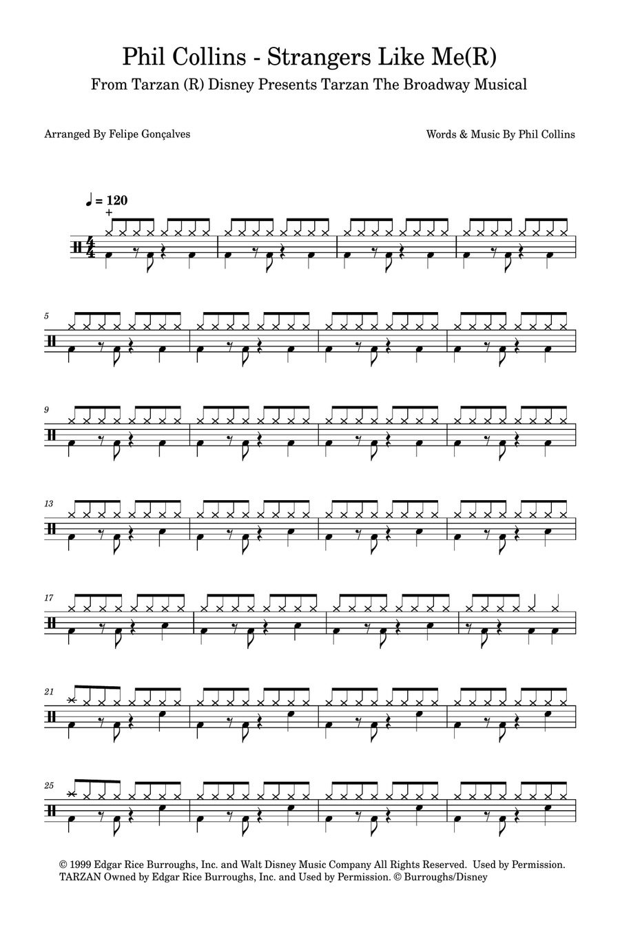 Strangers Like Me(R) Strangers Like Me(R) Drum Set scores gallery preview page 1