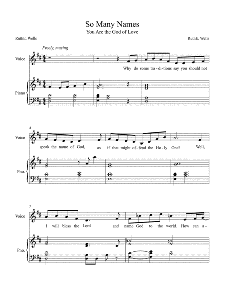 So Many Names (You Are the God of Love) SSA scores gallery preview page 2