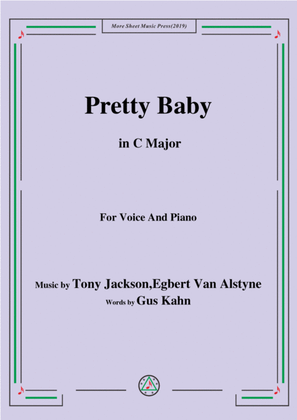 Book cover for Tony Jackson,Egbert Van Alstyne-Pretty Baby,in C Major,for Voice&Piano