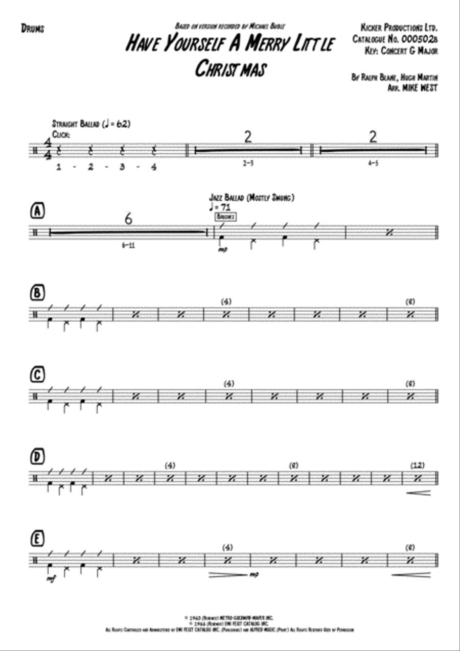 Have Yourself A Merry Little Christmas Drum Set scores gallery preview page 2
