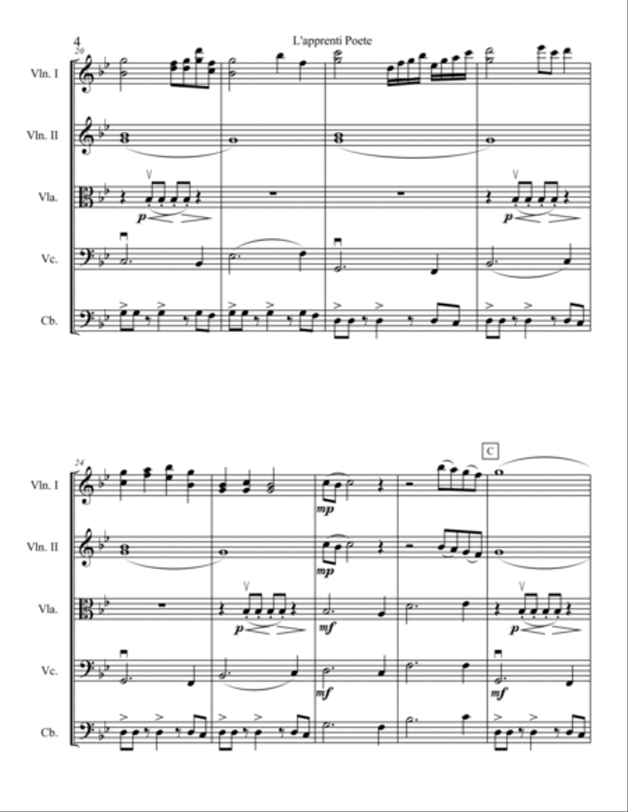 L'apprenti Poete - Score L'apprenti Poete - Score String Quartet scores gallery preview page 4