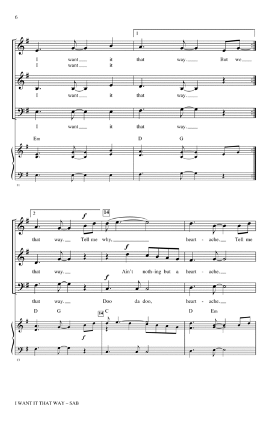I Want It That Way (arr. Nathan Howe) 3-Part scores gallery preview page 4