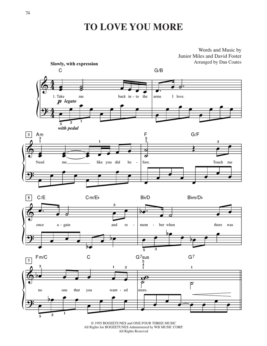 To Love You More Easy Piano scores gallery preview page 1