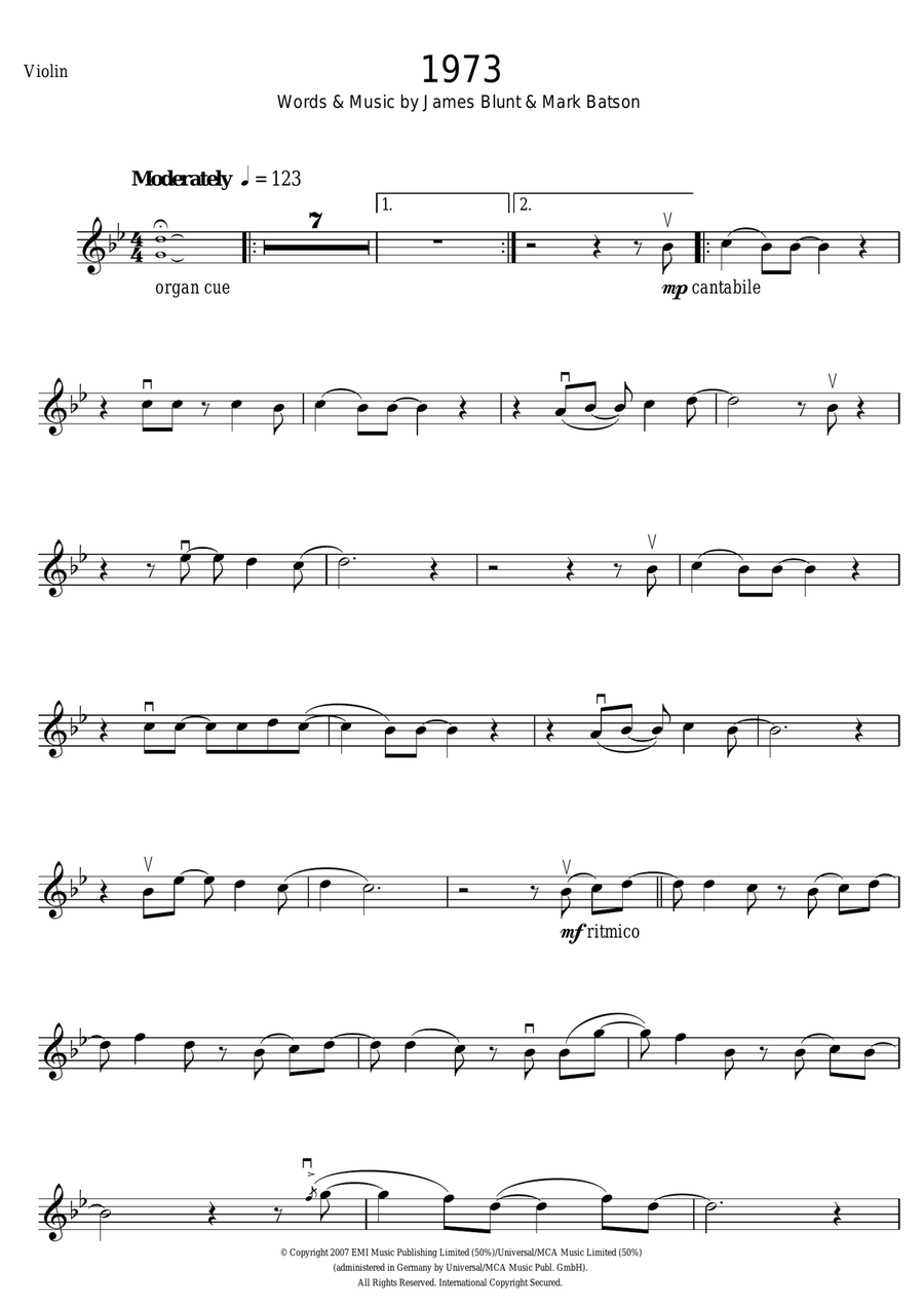 1973 1973 Violin Solo scores gallery preview page 1