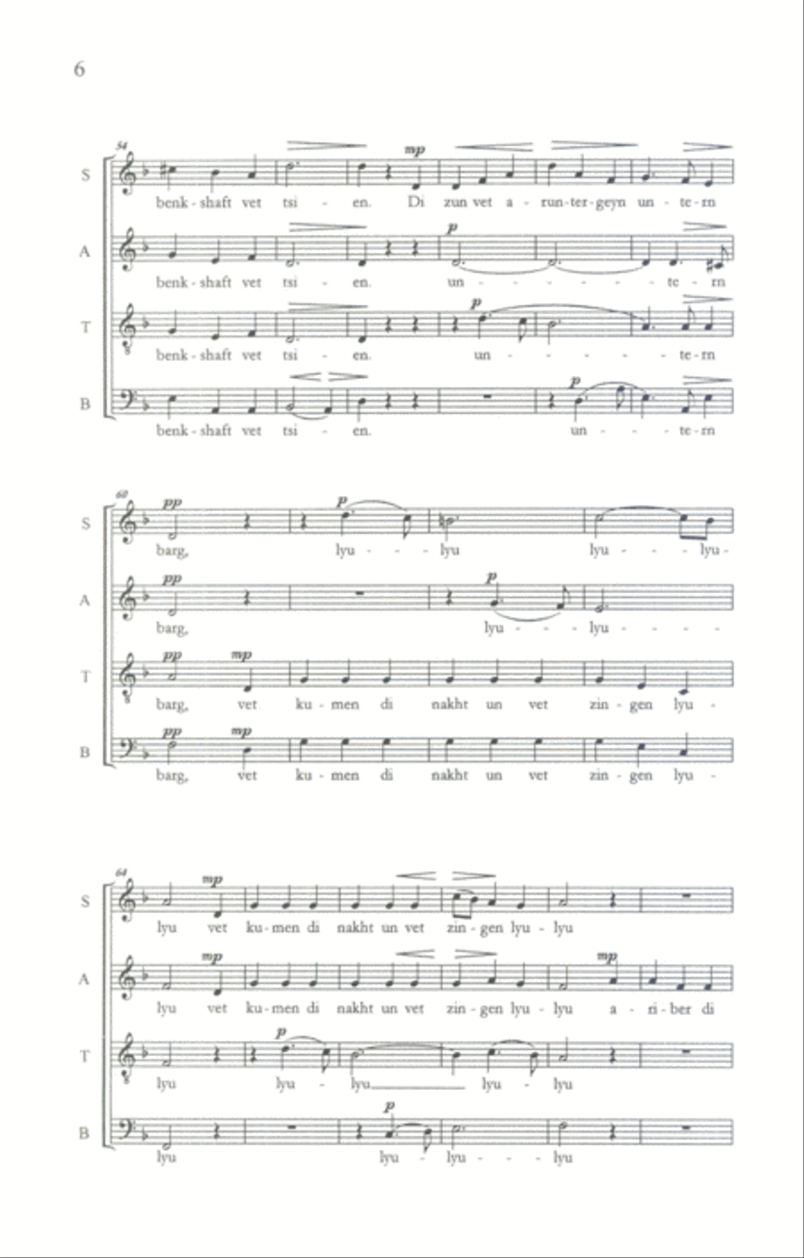 Di Zun Vet Aruntergeyn (The Sun Will Set) (arr. Mark Zuckerman) 4-Part scores gallery preview page 4