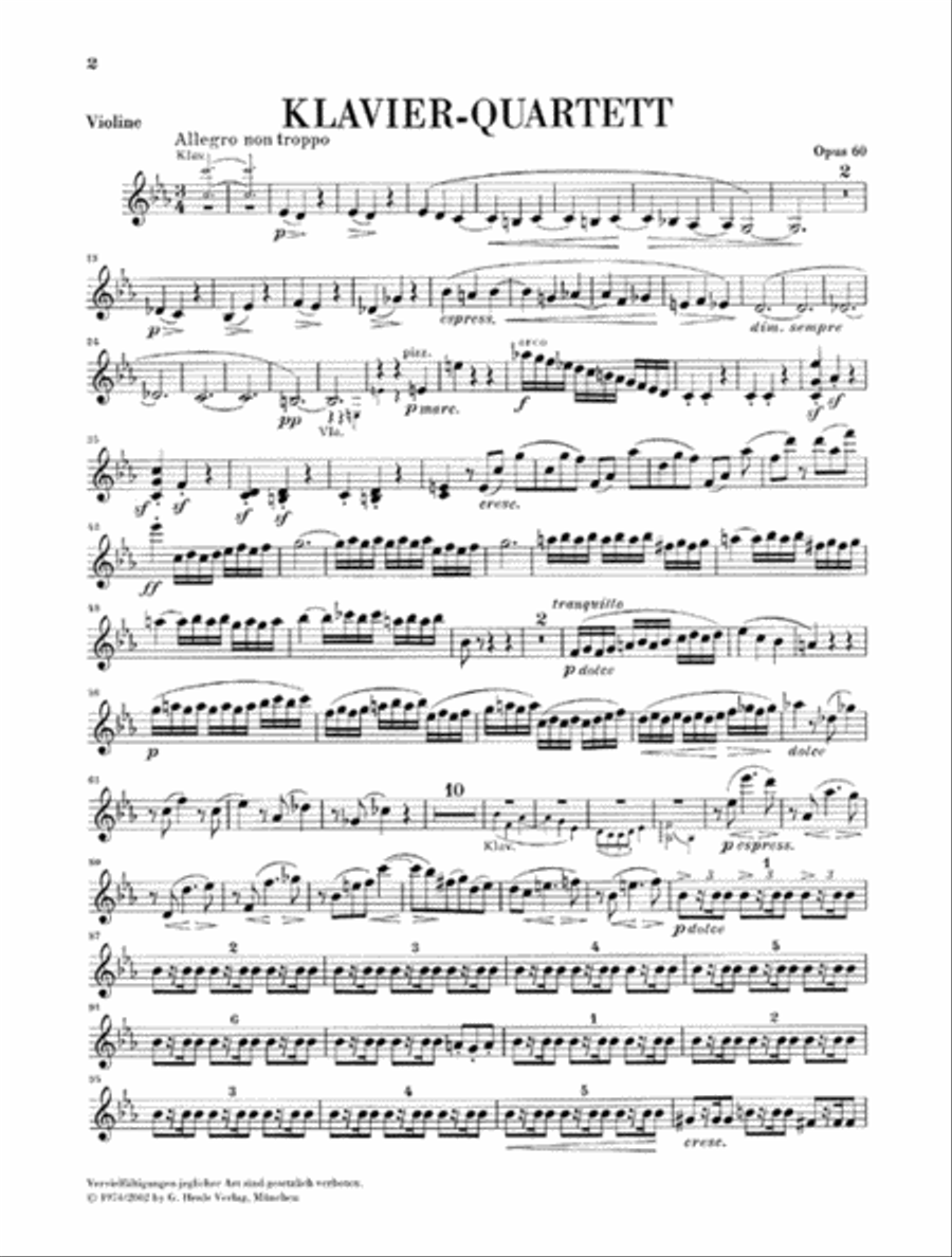 Piano Quartet C minor Op. 60 Piano Quartet scores gallery preview page 2