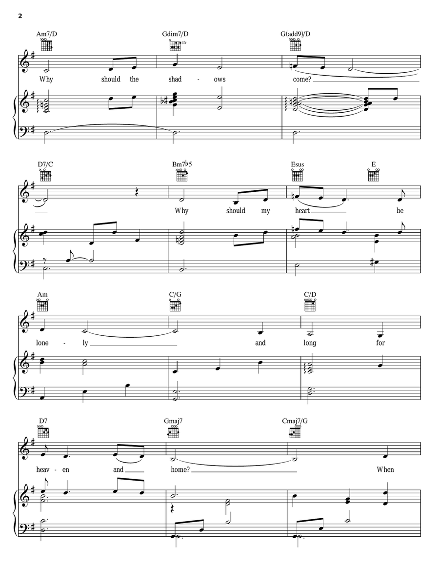 His Eye Is On The Sparrow Piano, Vocal, Guitar scores gallery preview page 2