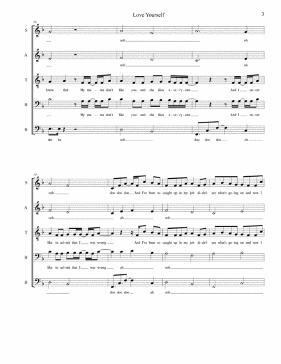 Love Yourself Small Ensemble scores gallery preview page 3
