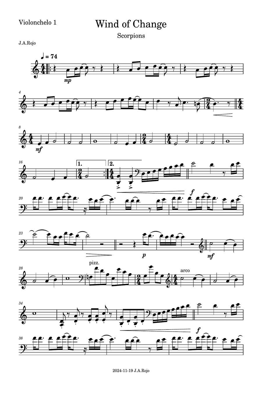 Wind Of Change Wind Of Change String Quartet scores gallery preview page 6