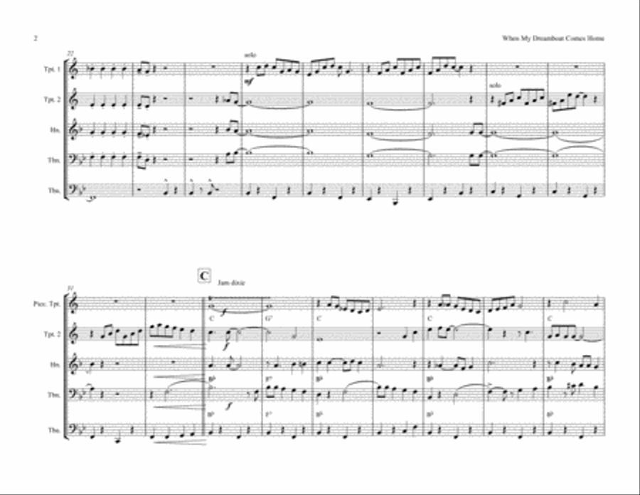 When My Dream Boat Comes Home Trumpet Duet scores gallery preview page 2