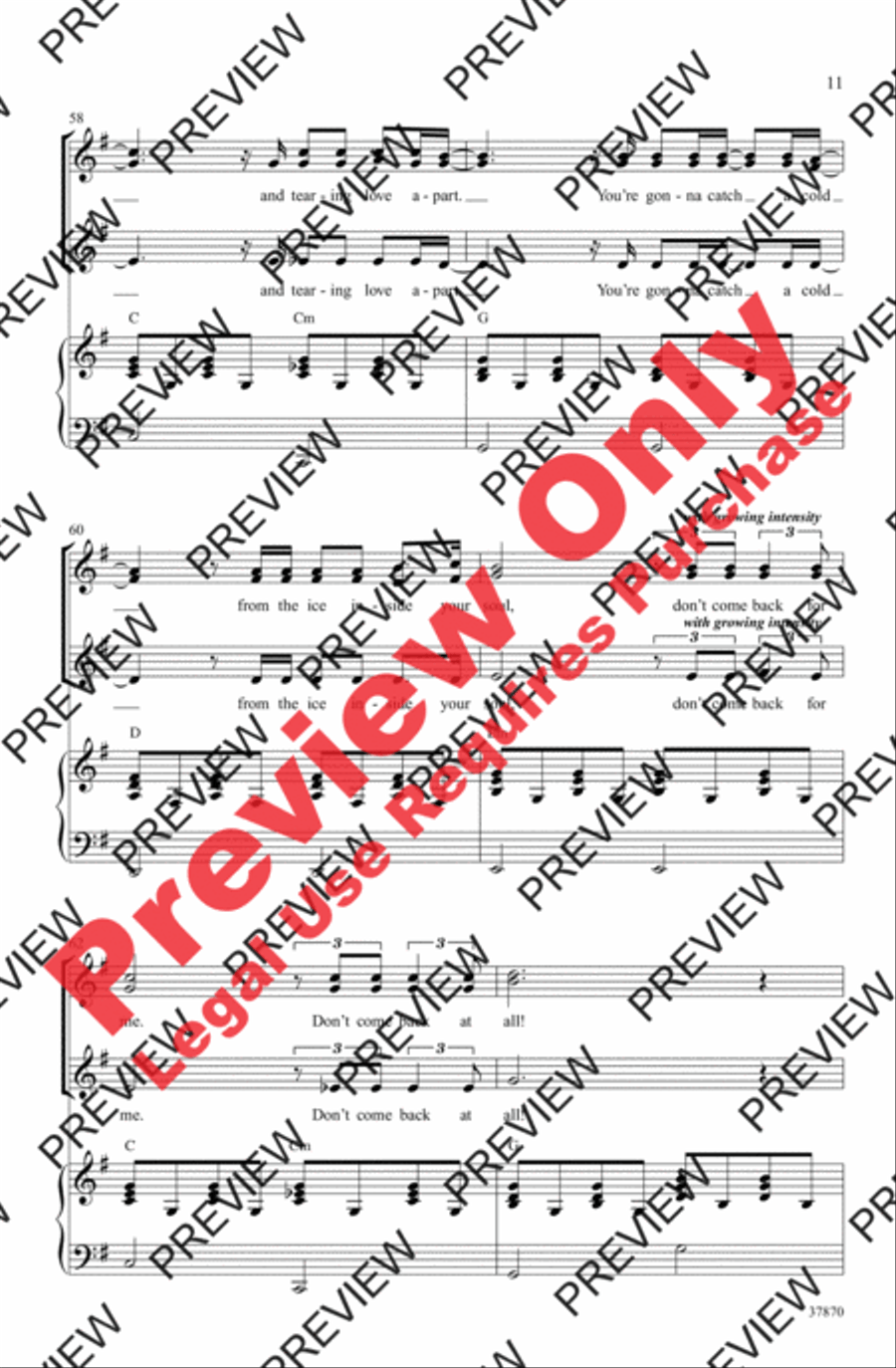Jar of Hearts Women's Choir scores gallery preview page 11