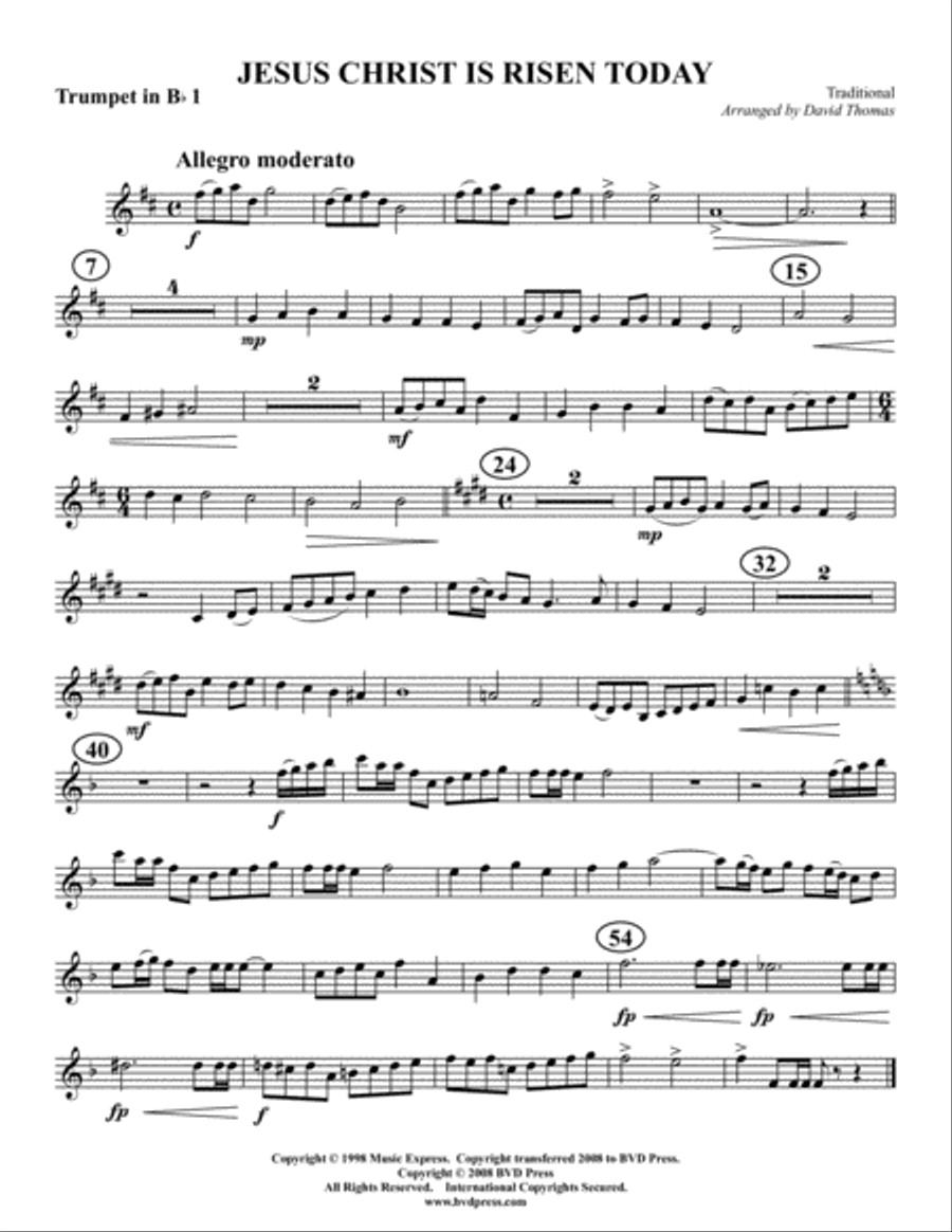 Jesus Christ is Risen Today Brass Quartet scores gallery preview page 4