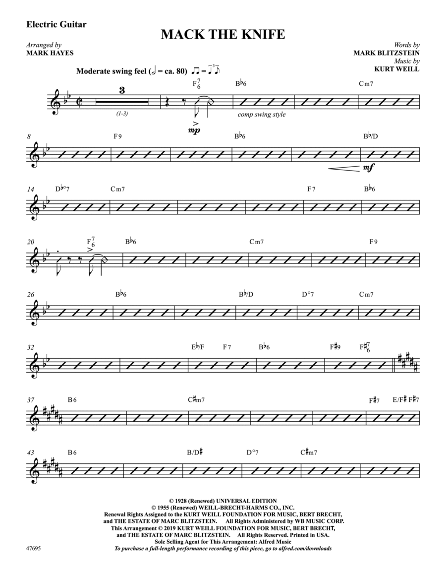 Mack the Knife: Guitar Guitar scores gallery preview page 1