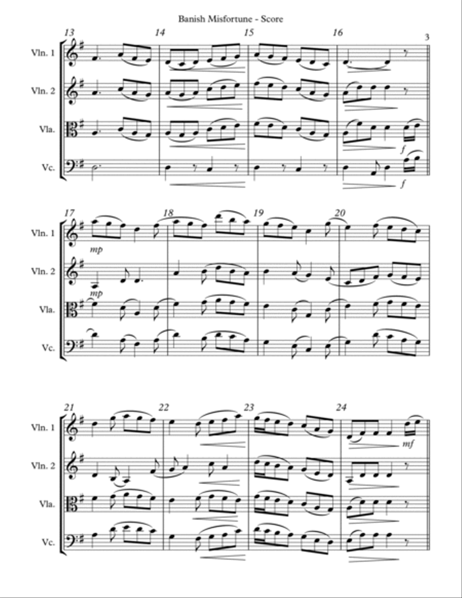 Banish Misfortune for String Quartet image number null