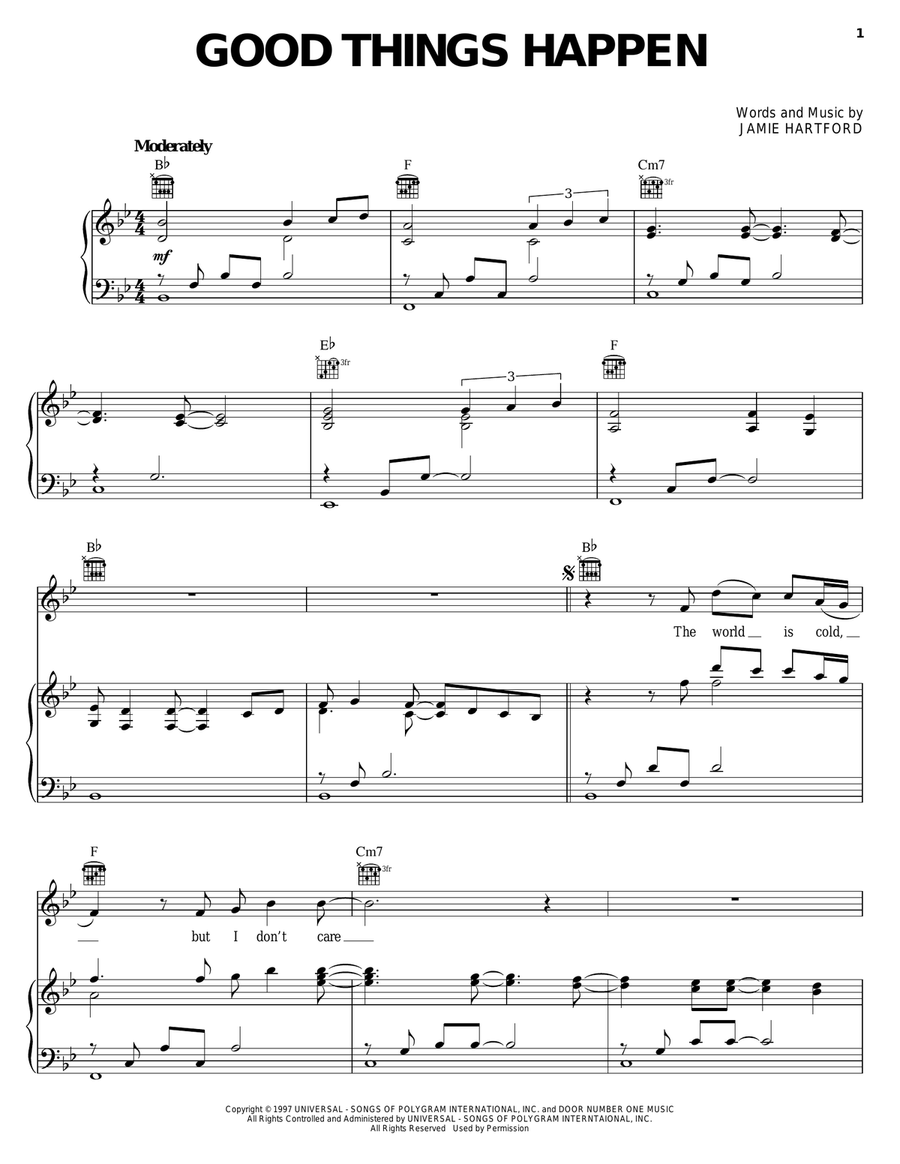 Good Things Happen Good Things Happen Piano, Vocal, Guitar scores gallery preview page 1