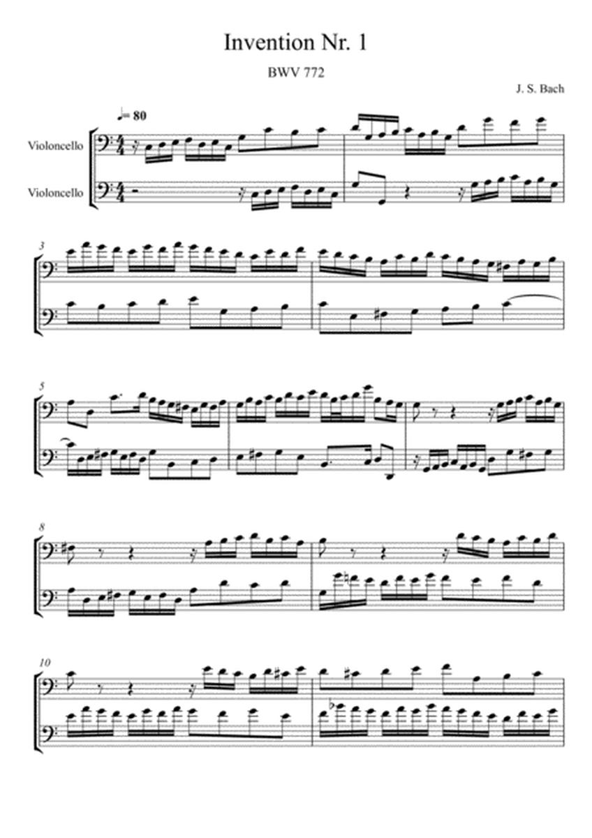 Johann Sebastian Bach - Invention No.1 (Violoncello Duet) image number null