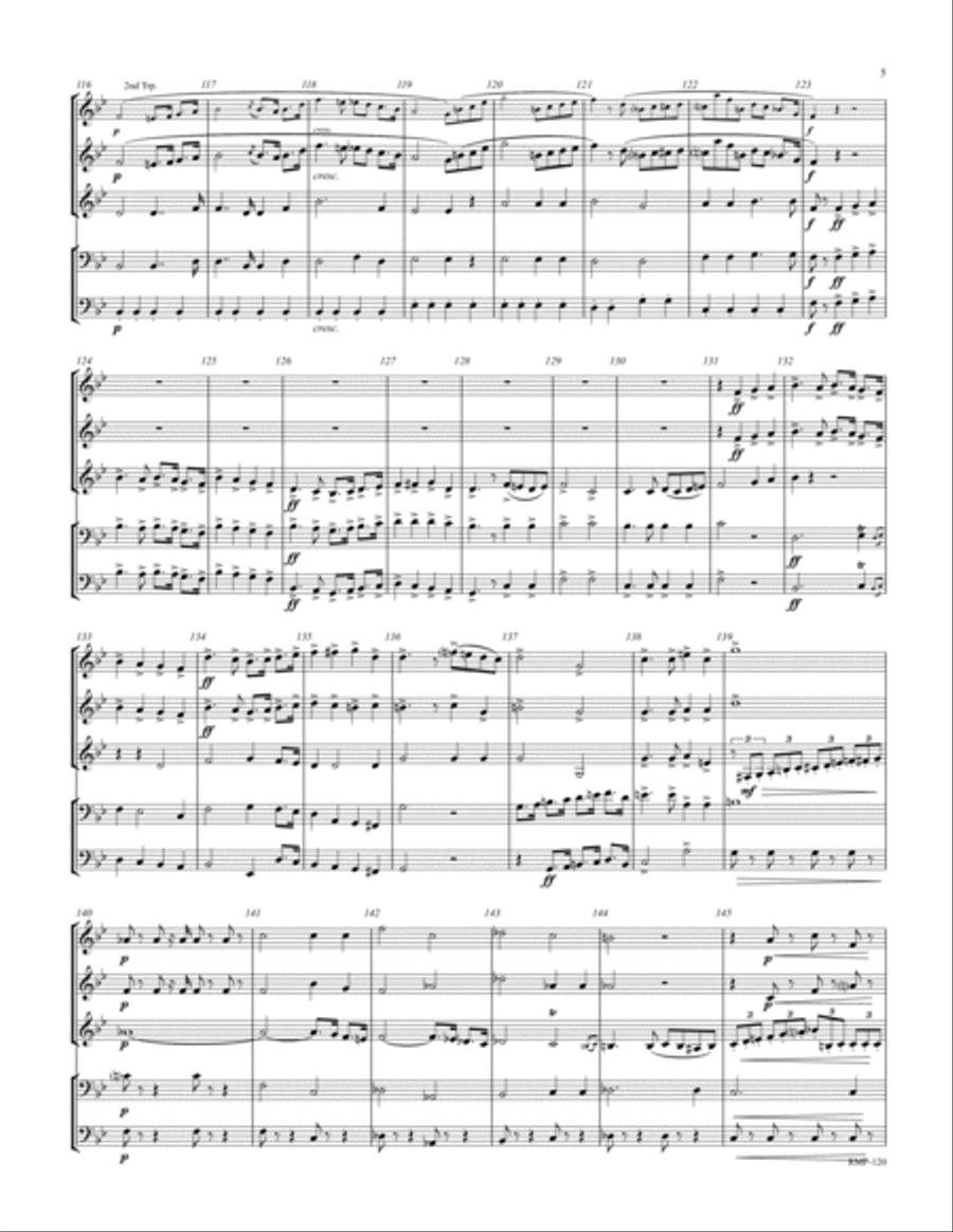 Wagner - Entry of the Guests from Tannhauser (for Brass Quintet) Brass Quintet scores gallery preview page 5
