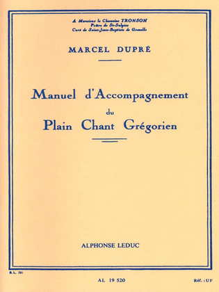 Book cover for Manuel d'Accompagnement du Plain Chant Grégorien