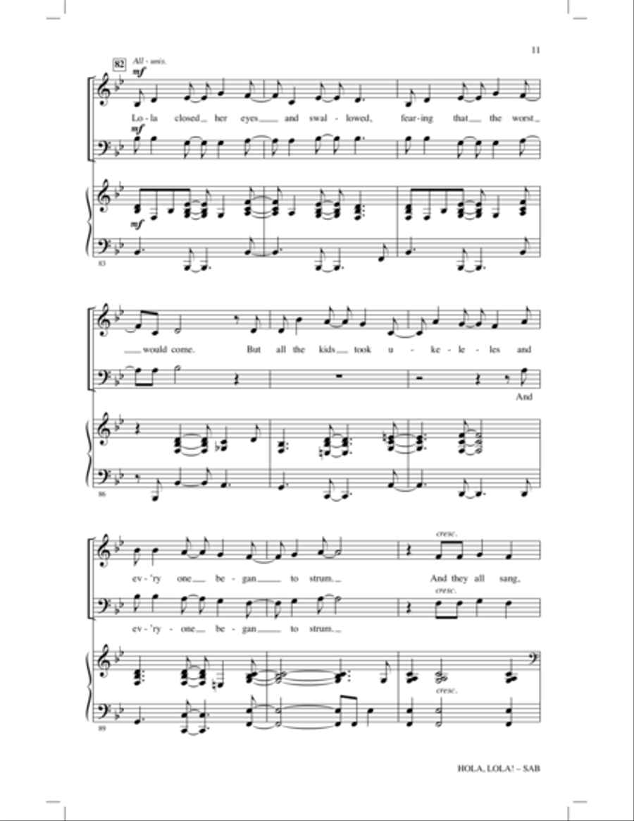 Hola, Lola! 3-Part scores gallery preview page 10