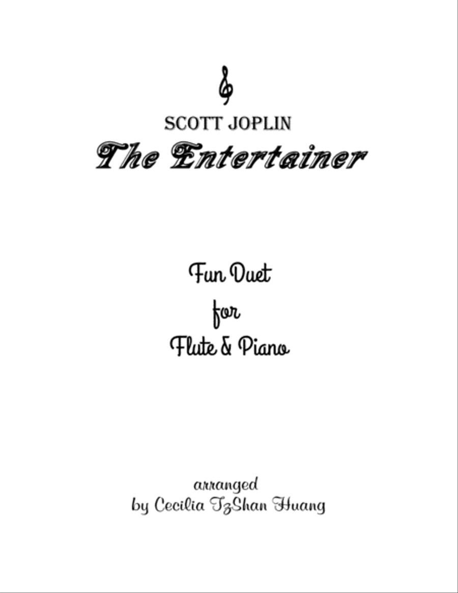 Joplin The Entertainer - Fun Piece for Recitals (Flute & Piano) Flute Solo scores gallery preview page 1