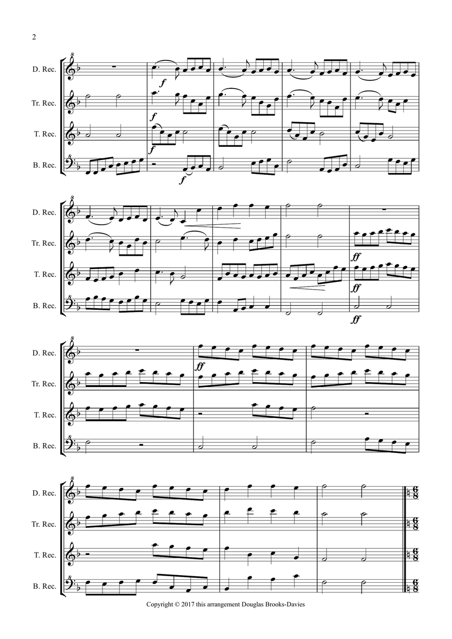 Christmas Carols for Recorder Quartet Recorder scores gallery preview page 2