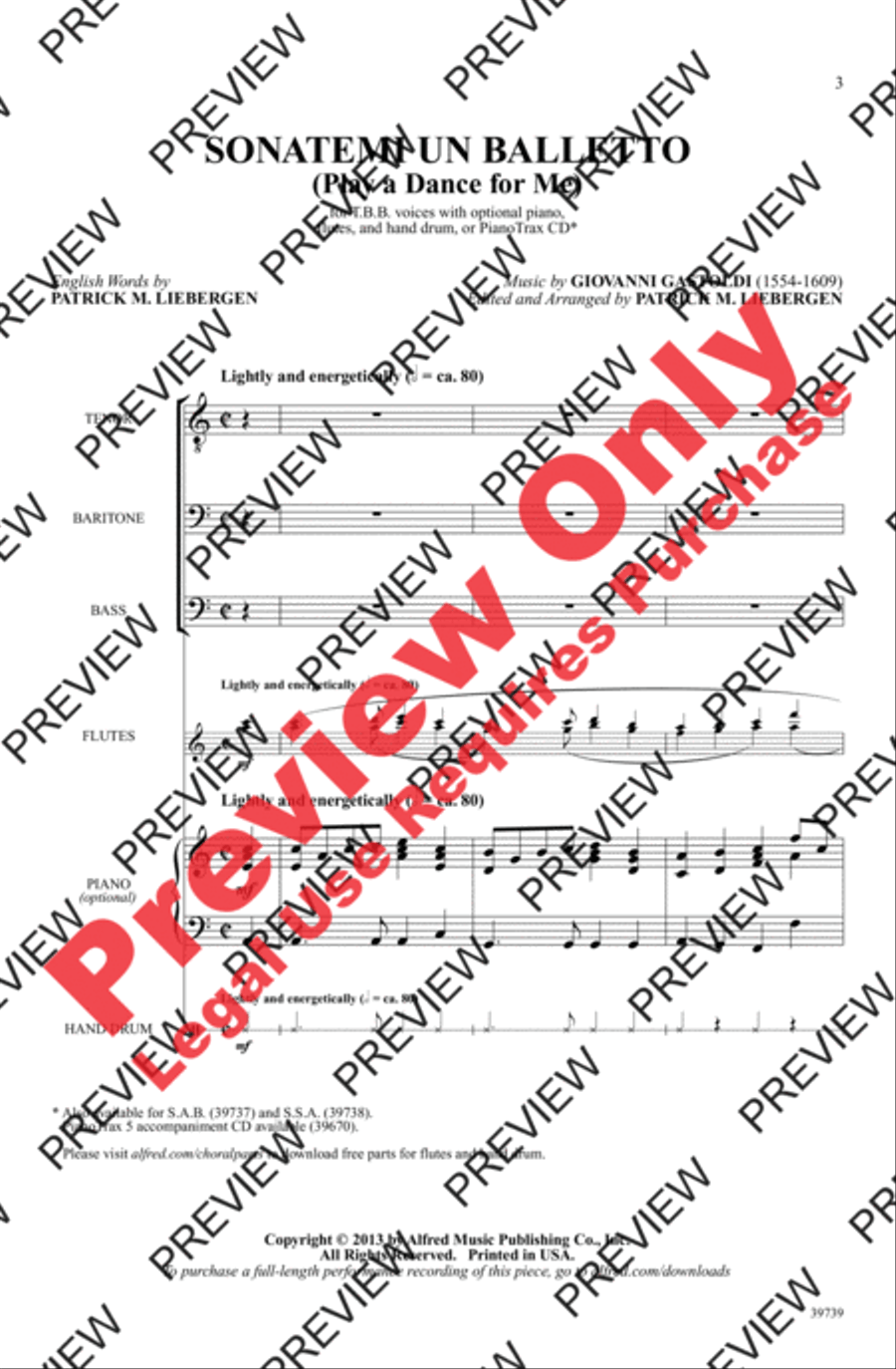 Sonatemi un Balletto Men's Choir scores gallery preview page 3