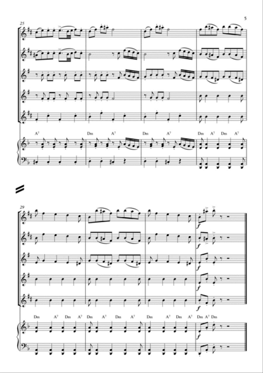 Dance of the Little Swans Saxophone Quintet scores gallery preview page 5