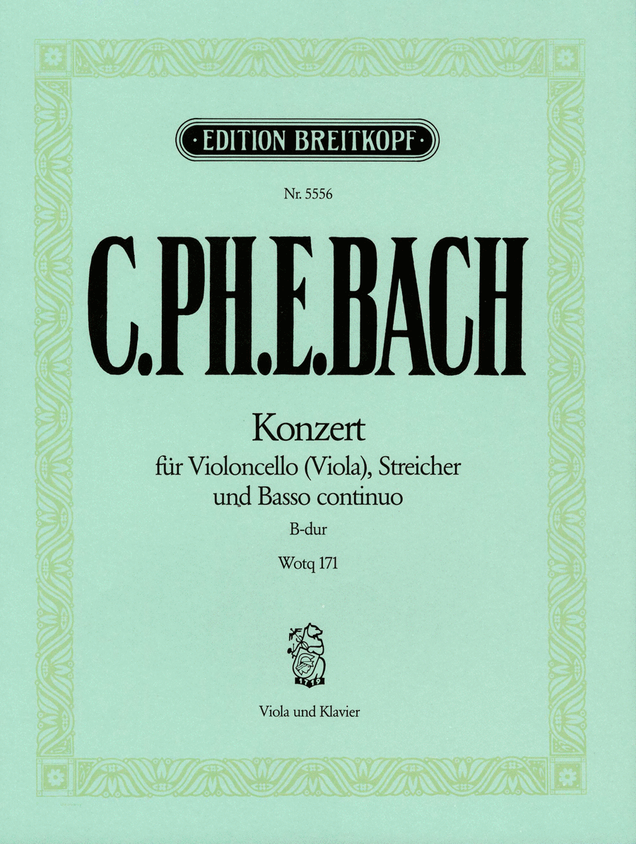 Violoncello Concerto in B flat major Wq 171 Piano Accompaniment scores gallery preview page 1