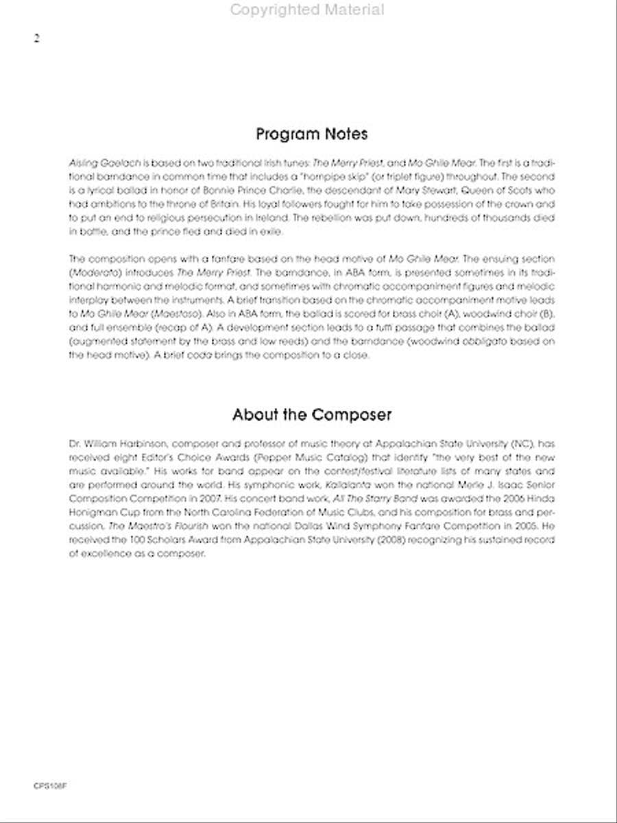 Aisling Gaelach Concert Band scores gallery preview page 3