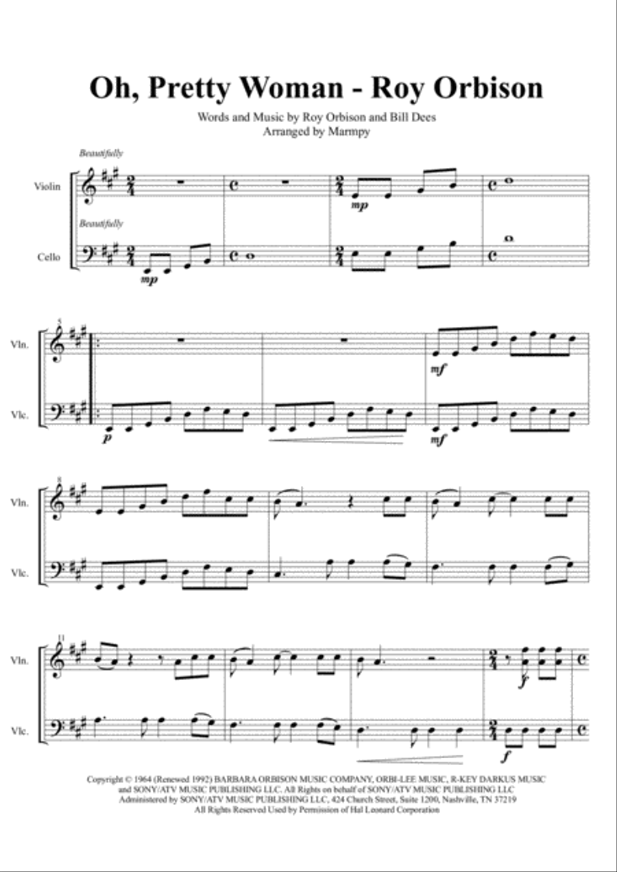 Oh, Pretty Woman Set of Parts scores gallery preview page 1