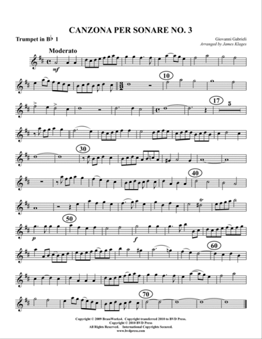 Canzona per Sonare No. 3 Trumpet scores gallery preview page 4