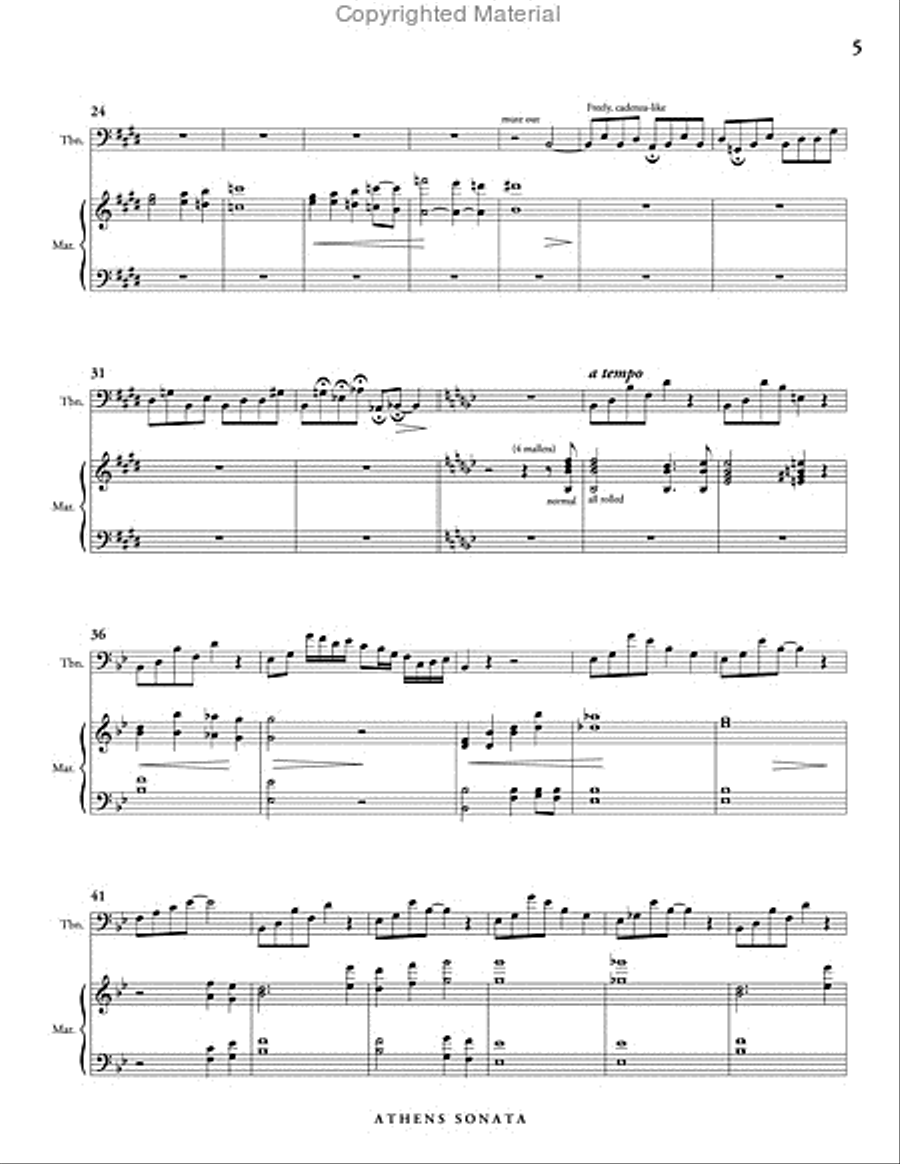 Athens Sonata (score & parts) Trombone scores gallery preview page 5