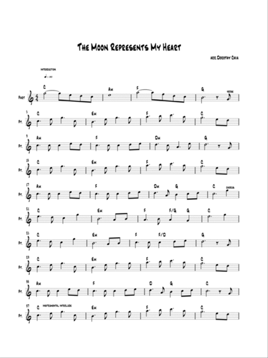 The Moon Represents My Heart Piano Solo scores gallery preview page 2
