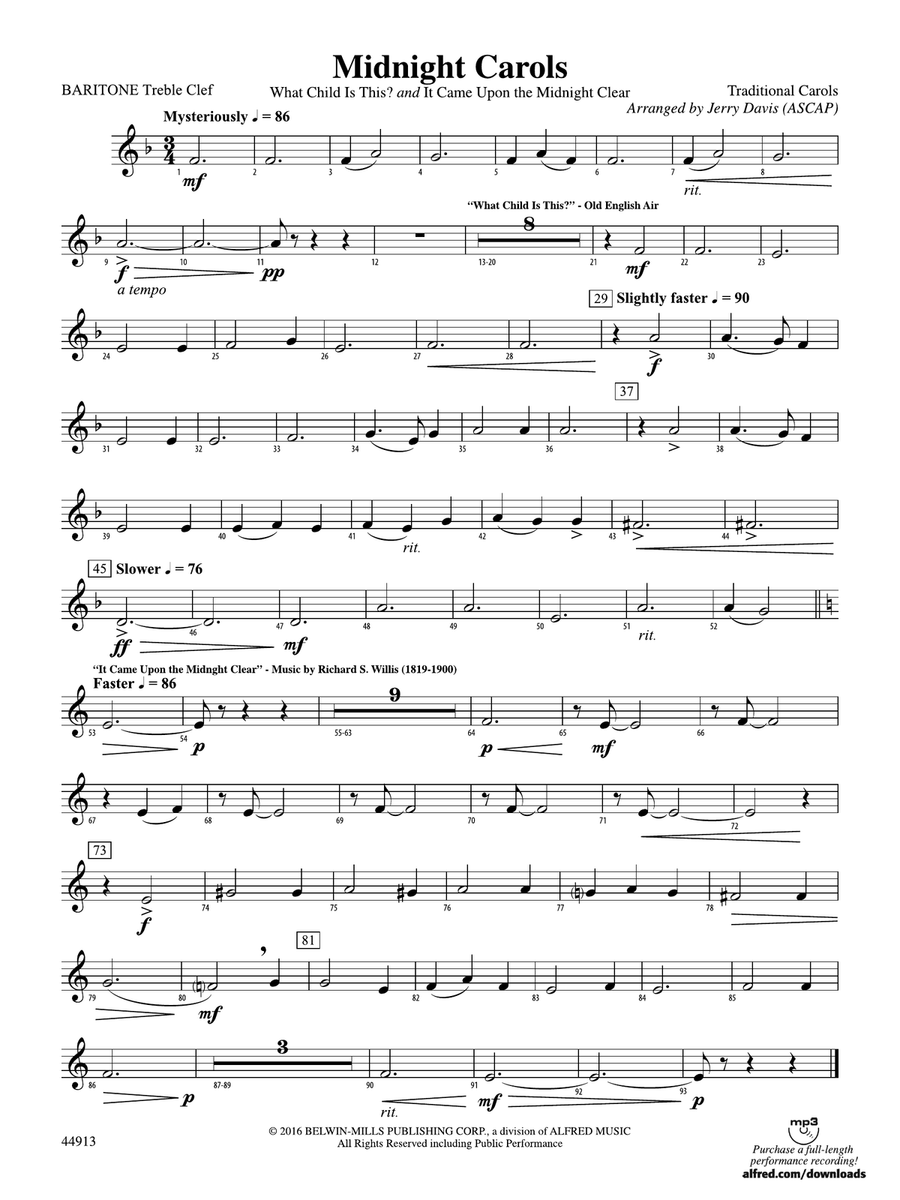 Midnight Carols: Baritone T.C.