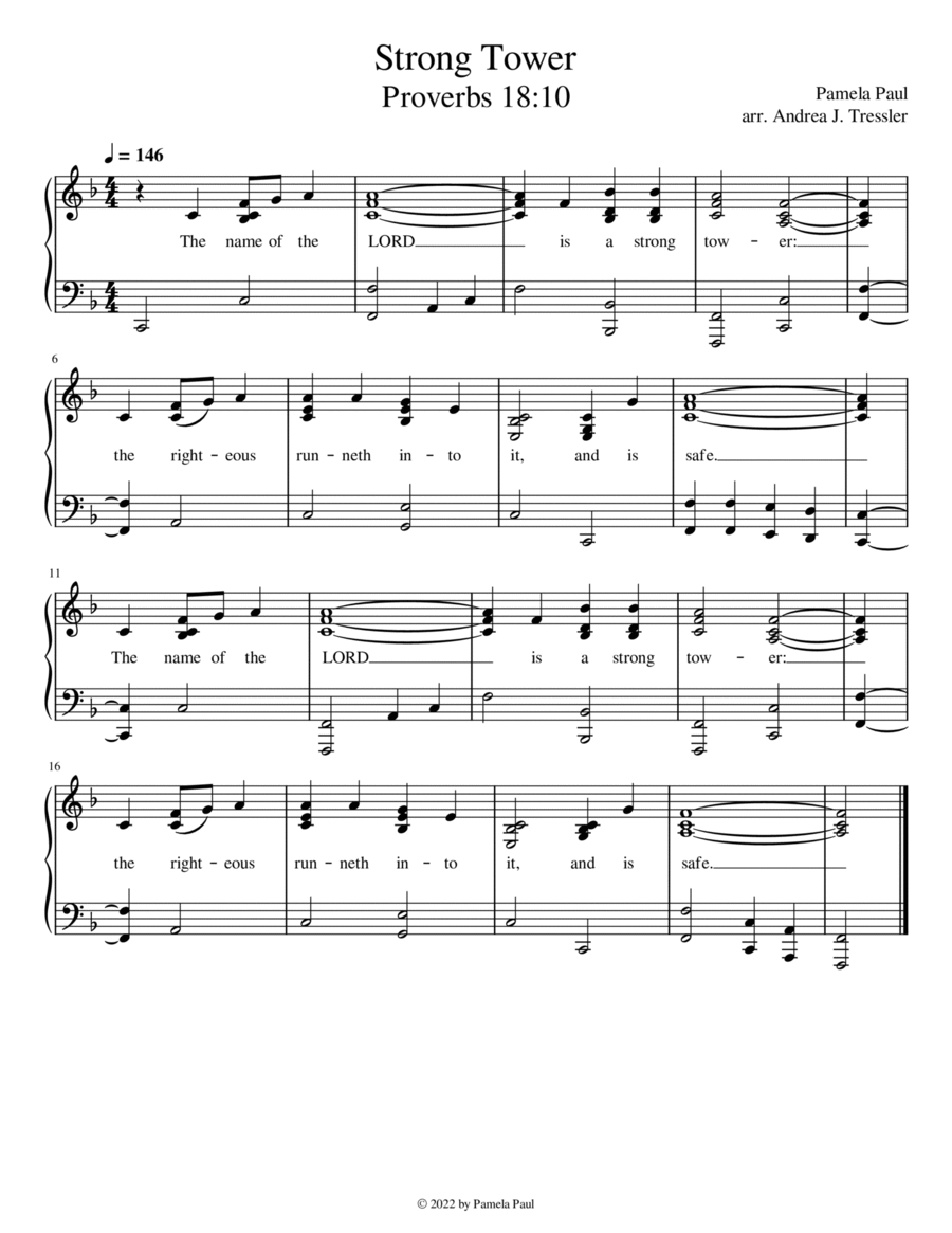Strong Tower (Proverbs 18:10) Voice scores gallery preview page 1