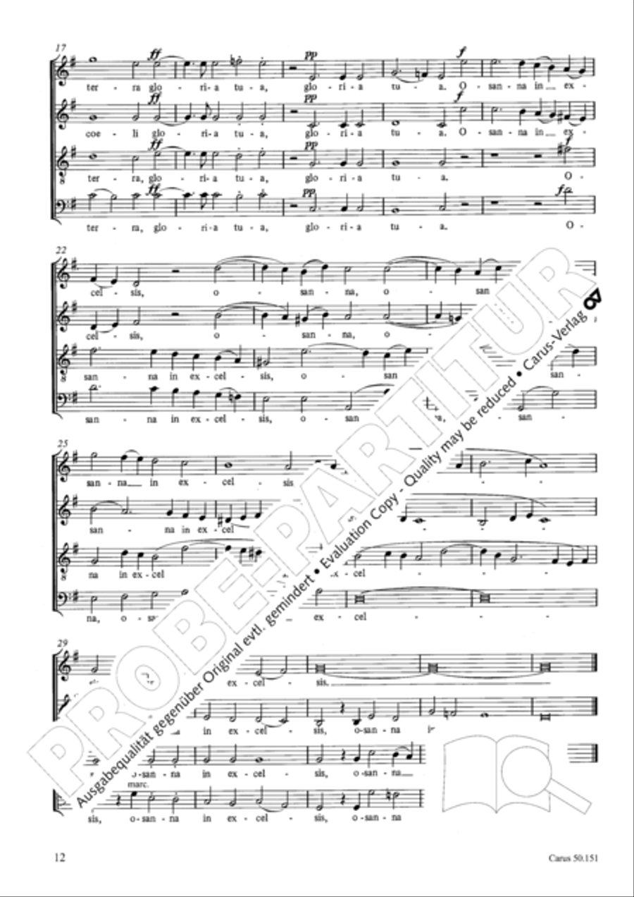 Missa St. Crucis in G 4-Part scores gallery preview page 13