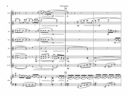 L'effet papillon for Flute Choir and Piano