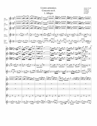 Concerto grosso, Op.3, no.6 (arrangement for 5 recorders)