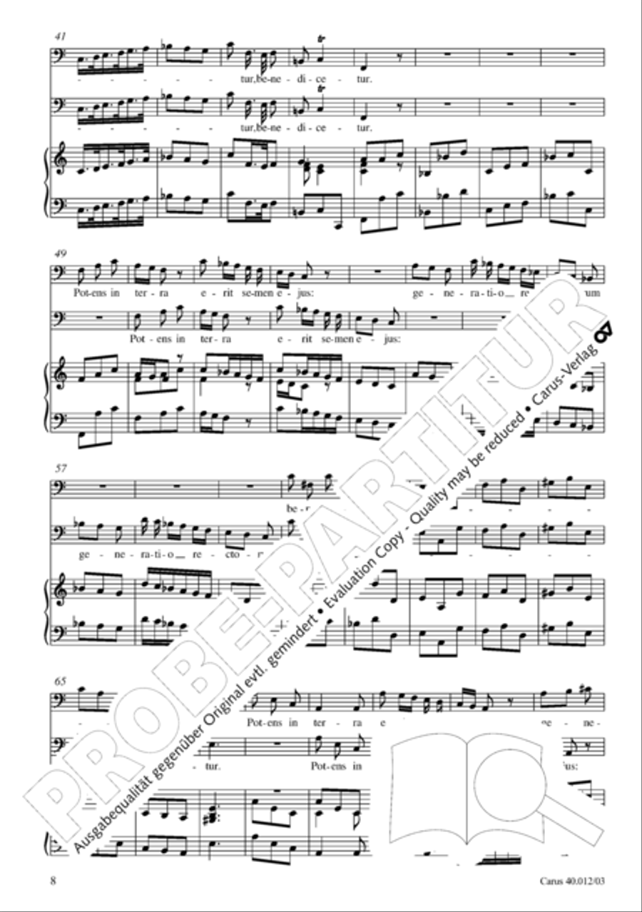 Beatus vir (How blest is he) Psalm 111 4-Part scores gallery preview page 9