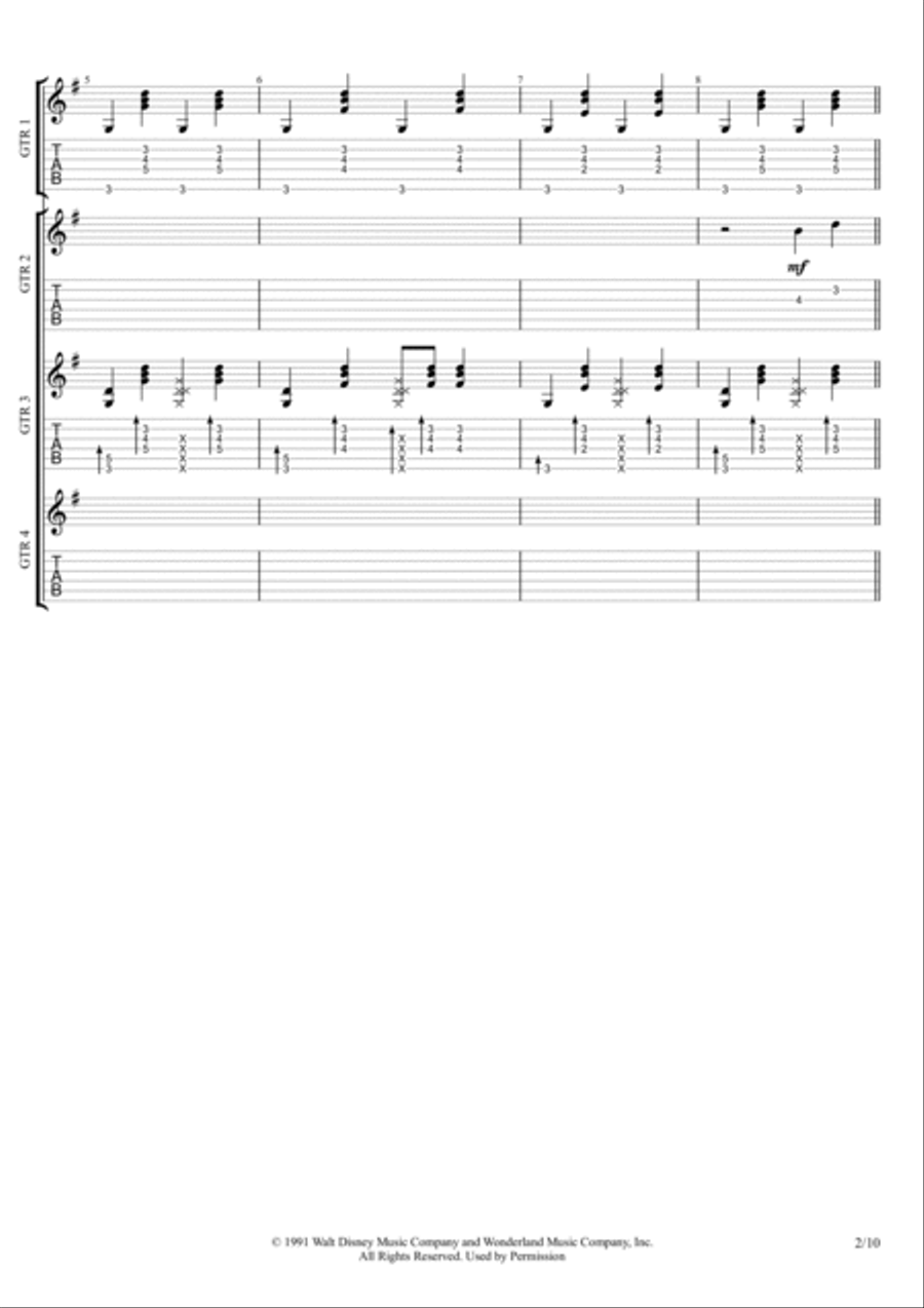 Be Our Guest Acoustic Guitar scores gallery preview page 2