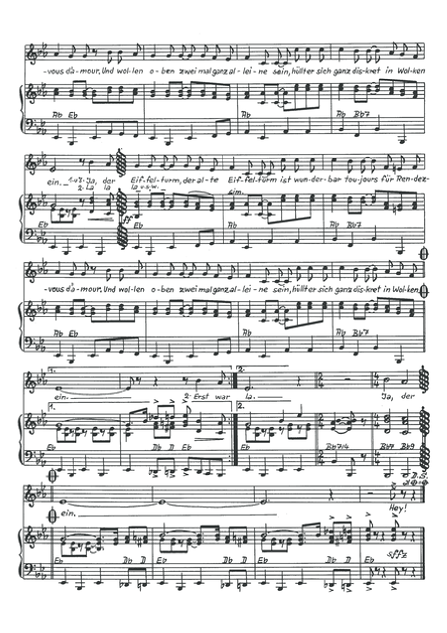 Ja, der Eiffelturm Ja, der Eiffelturm Piano, Vocal scores gallery preview page 4