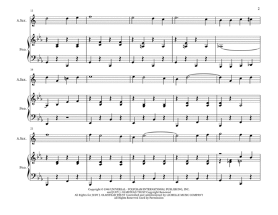 Blue Christmas Blue Christmas Alto Saxophone scores gallery preview page 2