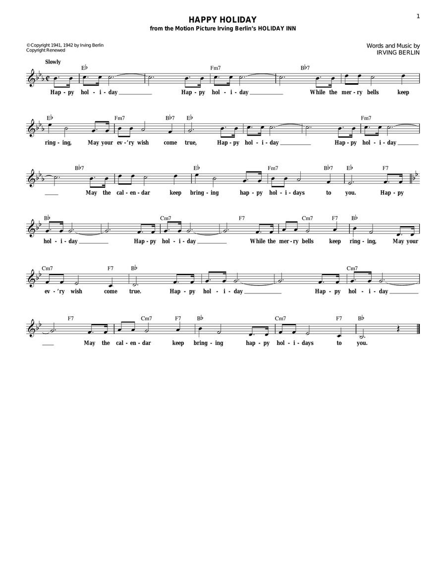 Happy Holiday Guitar scores gallery preview page 1
